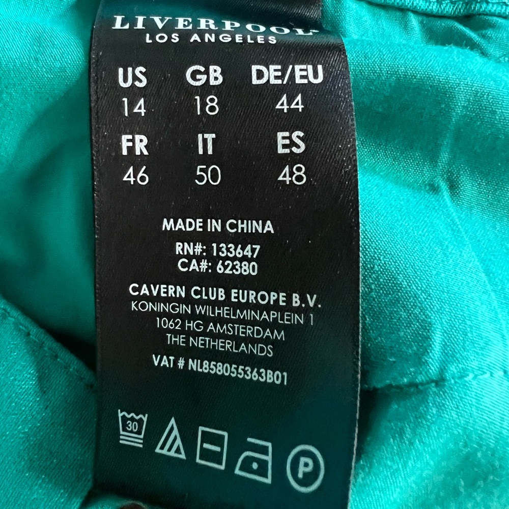 Liverpool Turquoise Kick Flare Crop Jeans, 14 - Picture 10 of 10